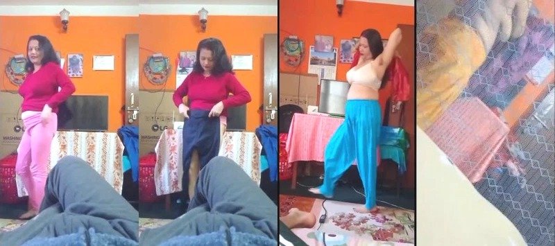 Desi Milf Mom Changing Front of her Son desi sex mms